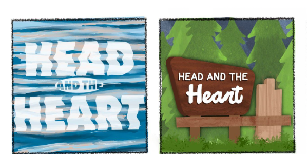 Sketch concepts for an album cover for the band the Head and the Heart