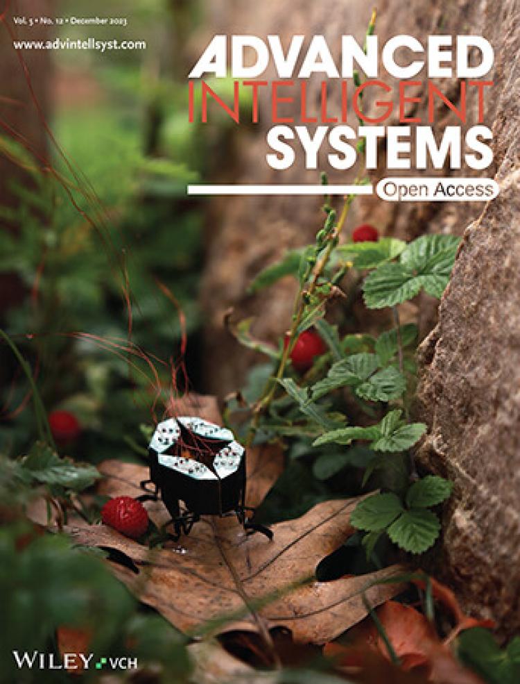 Advanced Intelligent Systems cover with a tiny robot.