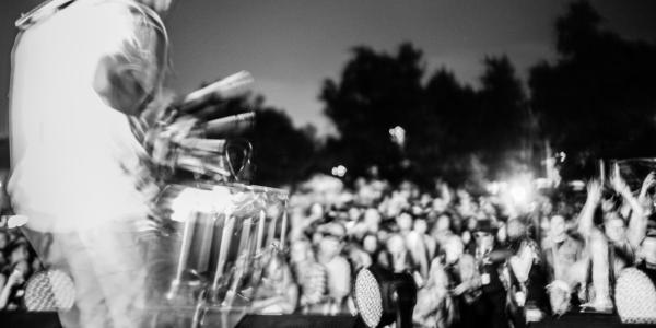 artist performing for crowd