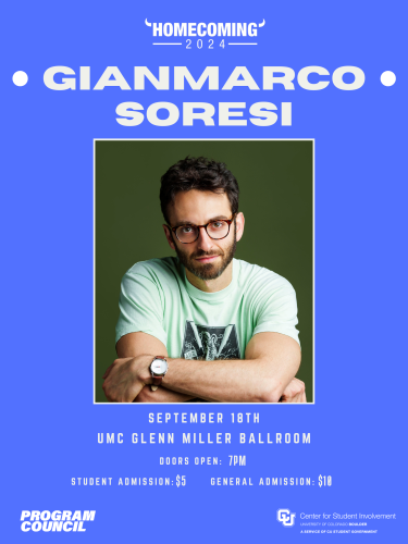 Event Poster: Homecoming Comedy Show with Gianmarco Soresi