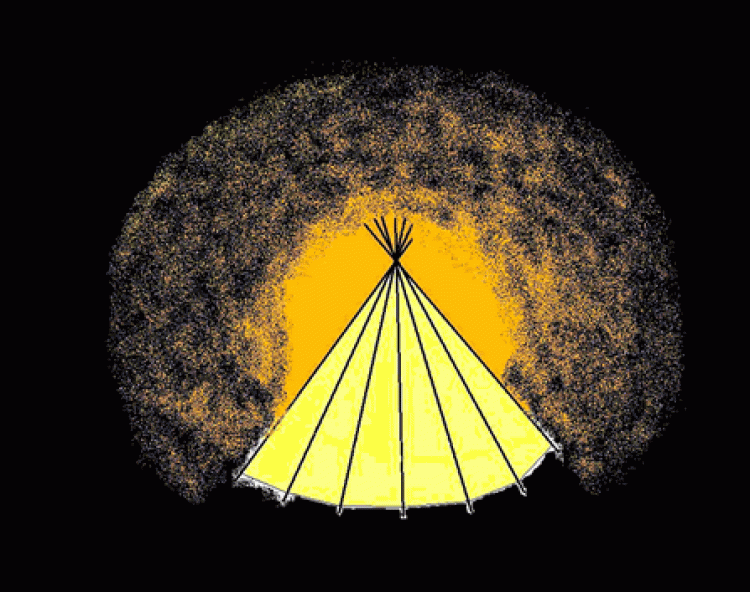 A sun and a shining tent