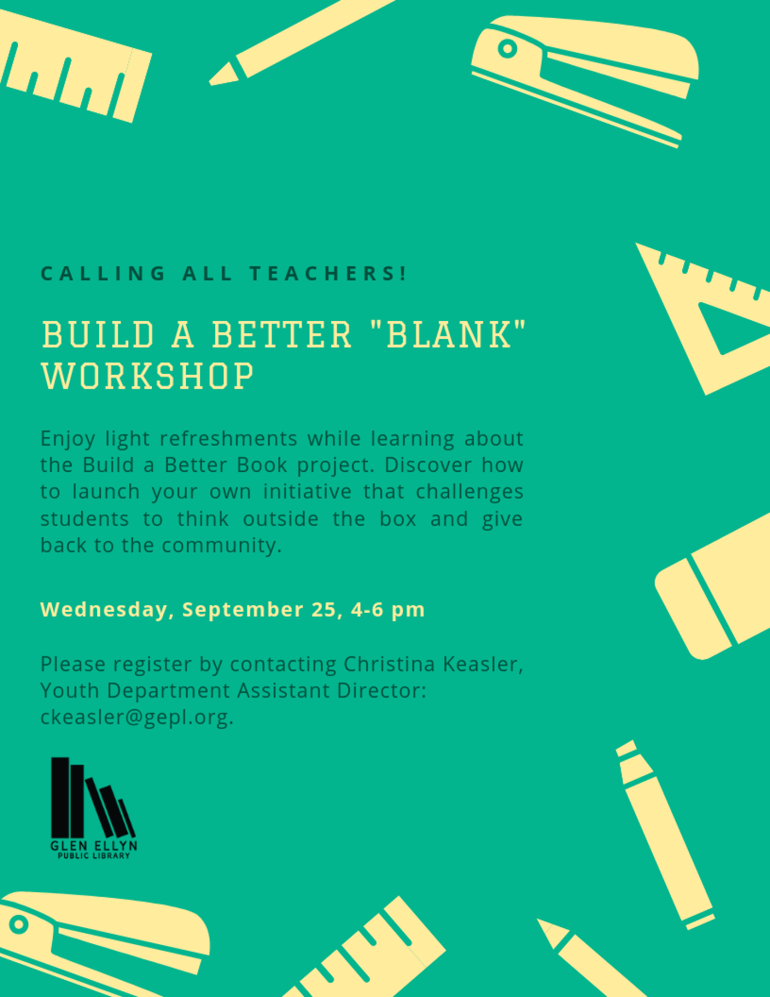Poster for Build a Better Blank workshop event