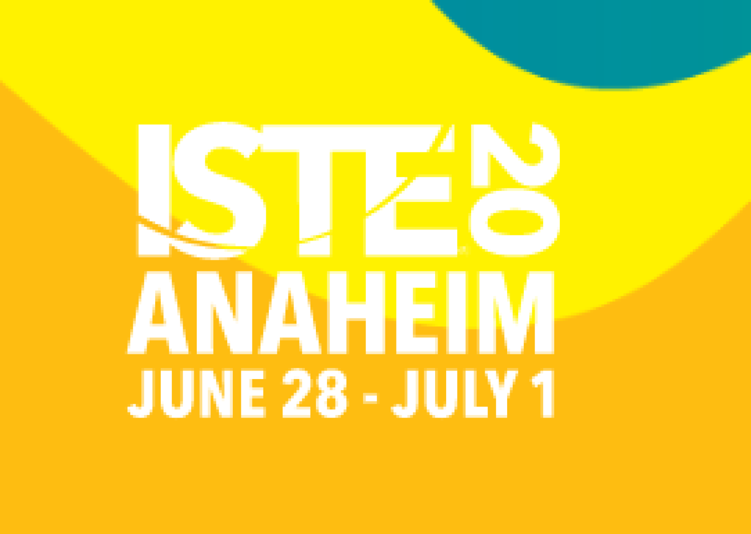 Yellow abstract logo for ISTE 2020 conference