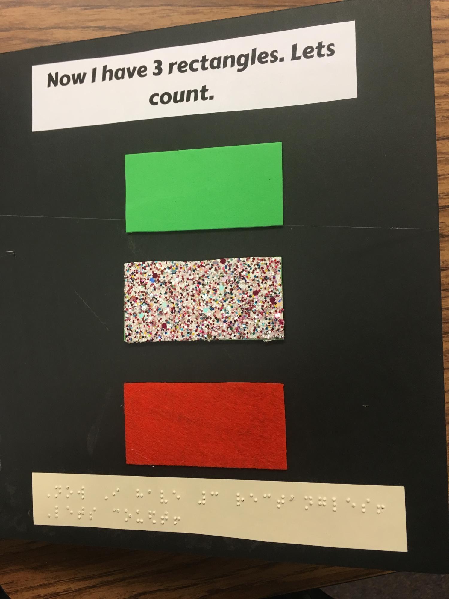 Page showing three rectangles with different textures.