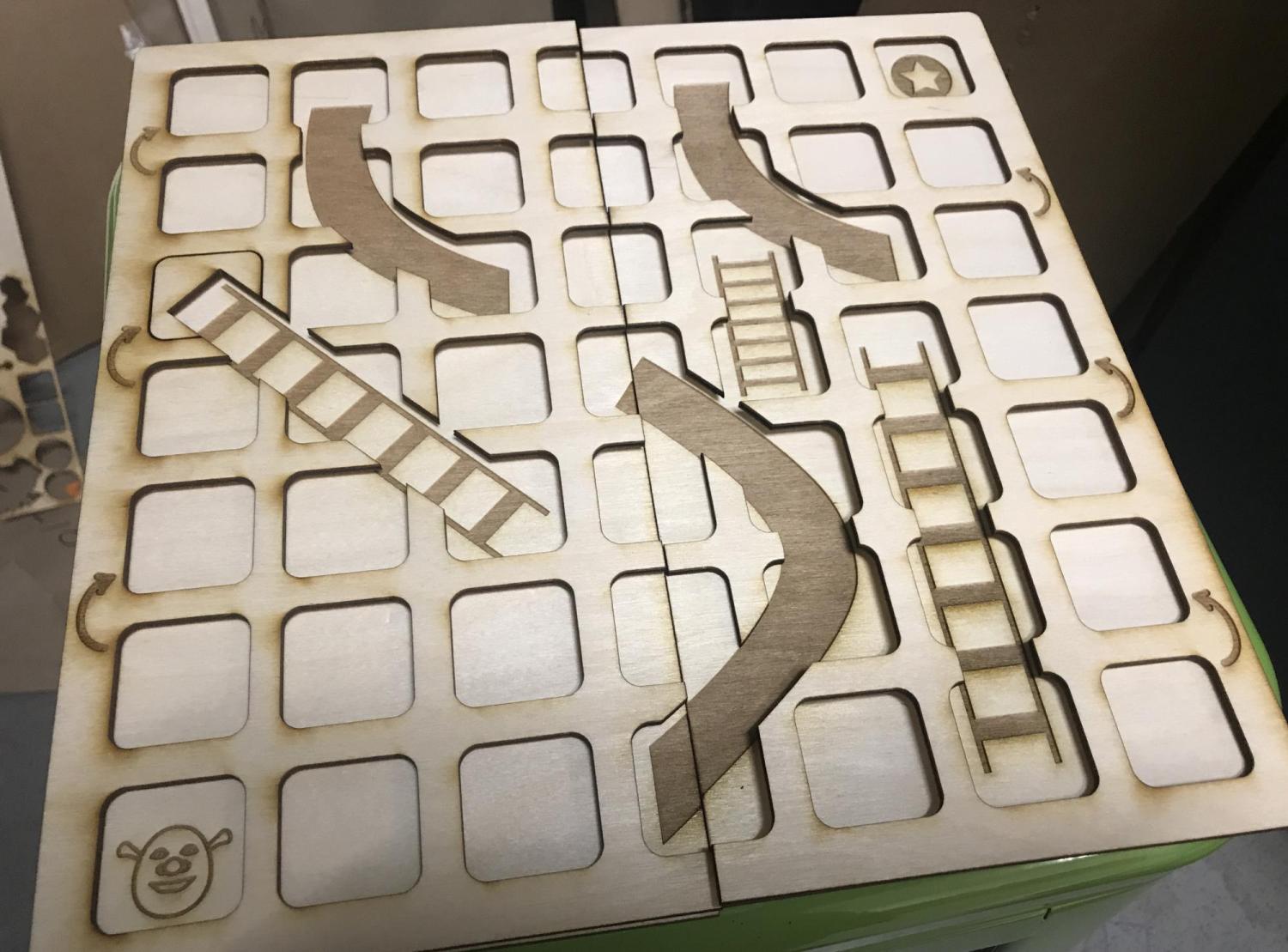 Prototype of Chutes and Ladders gameboard