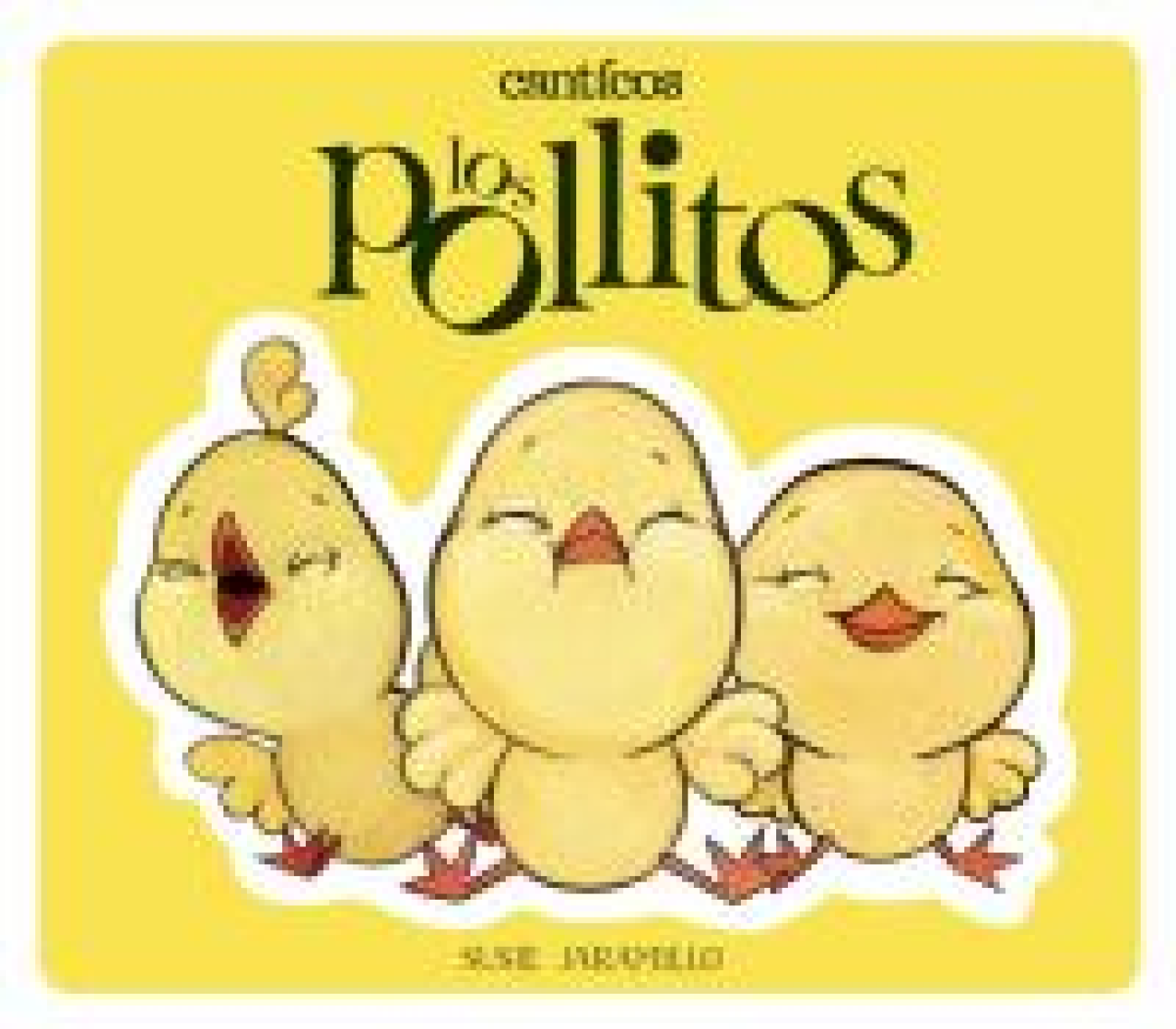 Book cover for Los Pollitos showing three baby chicks