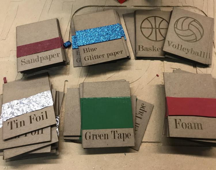 Activity cards showing different textures.
