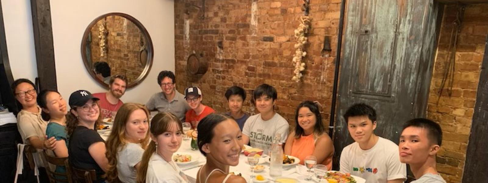 teens eating at table