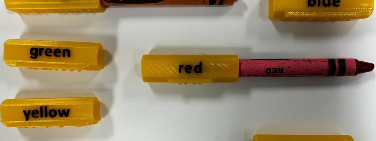 crayons with accessible covers