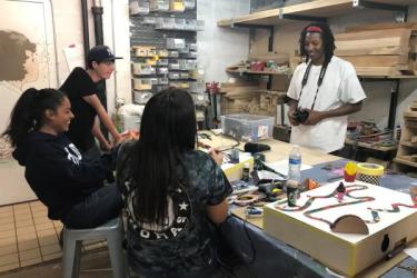 Teens working on a project