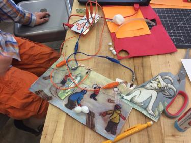 Sample of paper circuit connected to Makey Makey