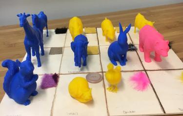 3D Printed animals with texture swatches