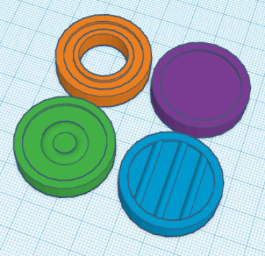 3D modeled connect-4 playing pieces