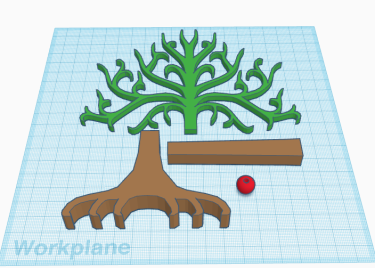 Illustration of 3D model of tree parts