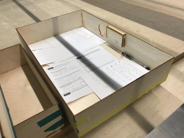 Box made from lasercut wood.