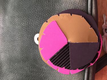 Construction paper model of pie chart with different textures