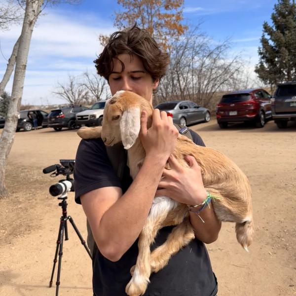 Matt Holding a Baby Goat