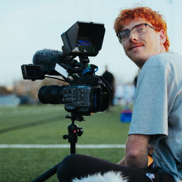Person with a video camera