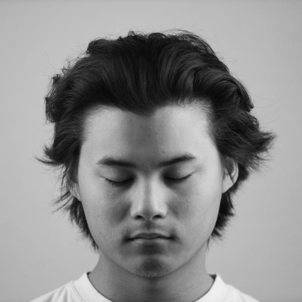 Portrait of a person looking down