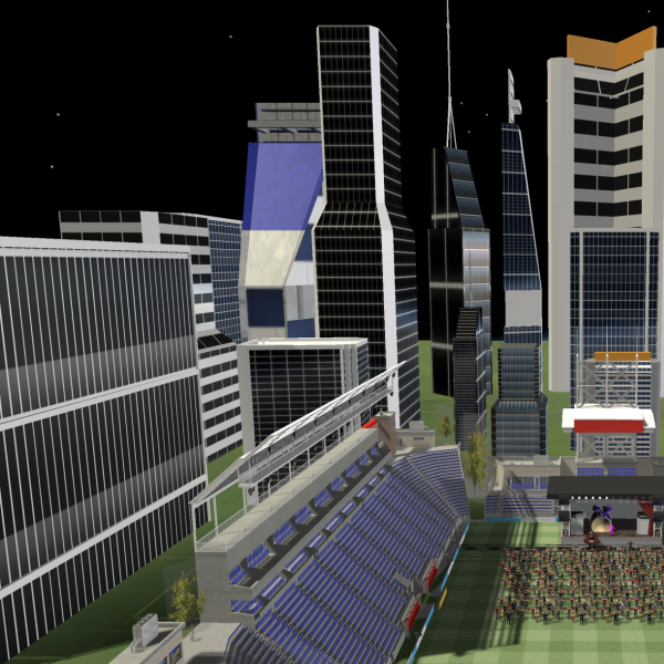 3D render of a city