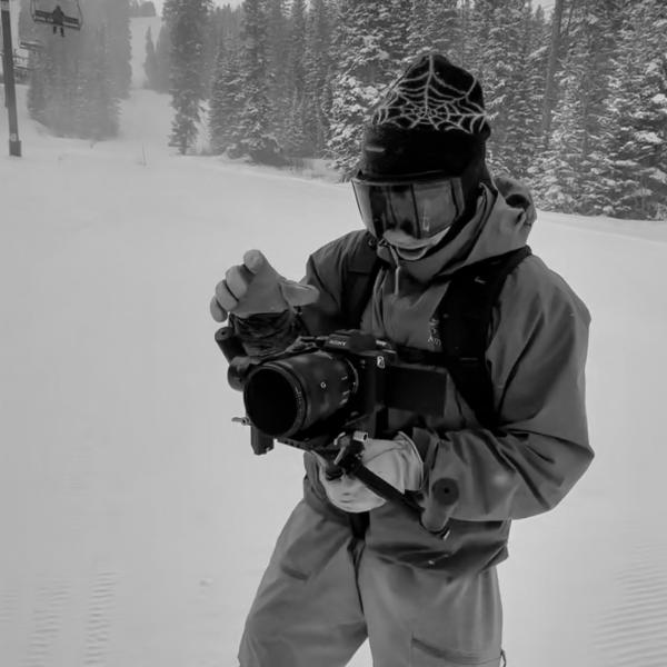 person in the snow