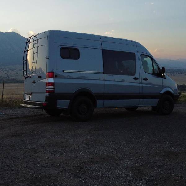 A van in a landscape