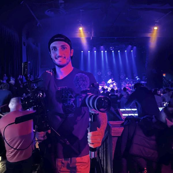 man with cameras