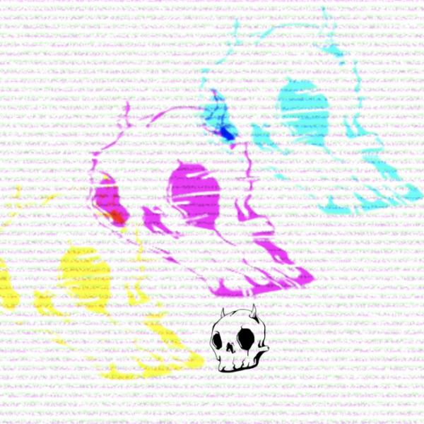 Glitch image of skulls
