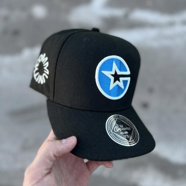 A digital screenshot of the "C" Logo that I hand drew, and eventually got digitized to be embroidered onto the front of a blank, black hat that I used for this project.