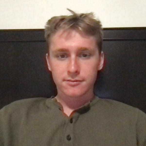 man looking straight ahead