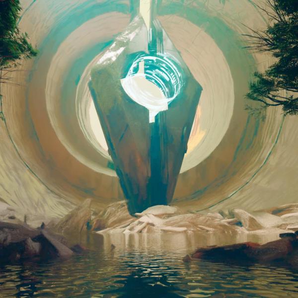 Cavern presents an environment comprised massive structural rocky cubes
