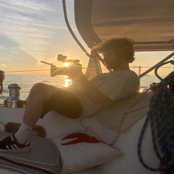 cameraman on a boat