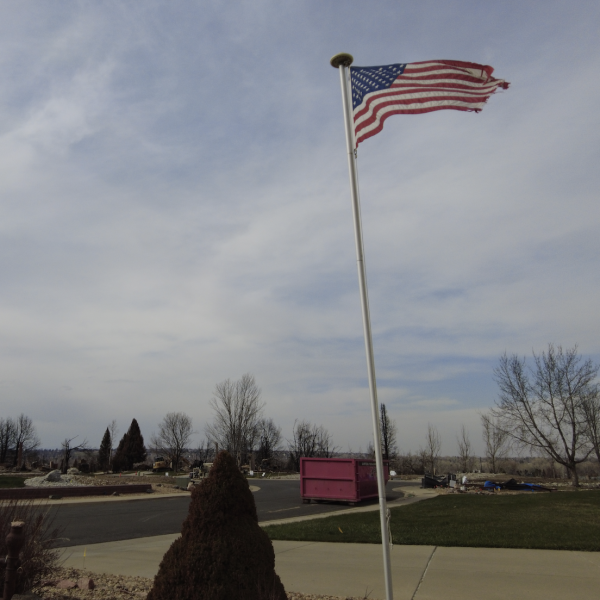 Street with American flag