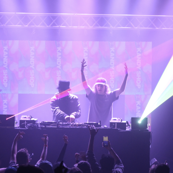 Crowd shot of Kandy Shop performing at their first headline show