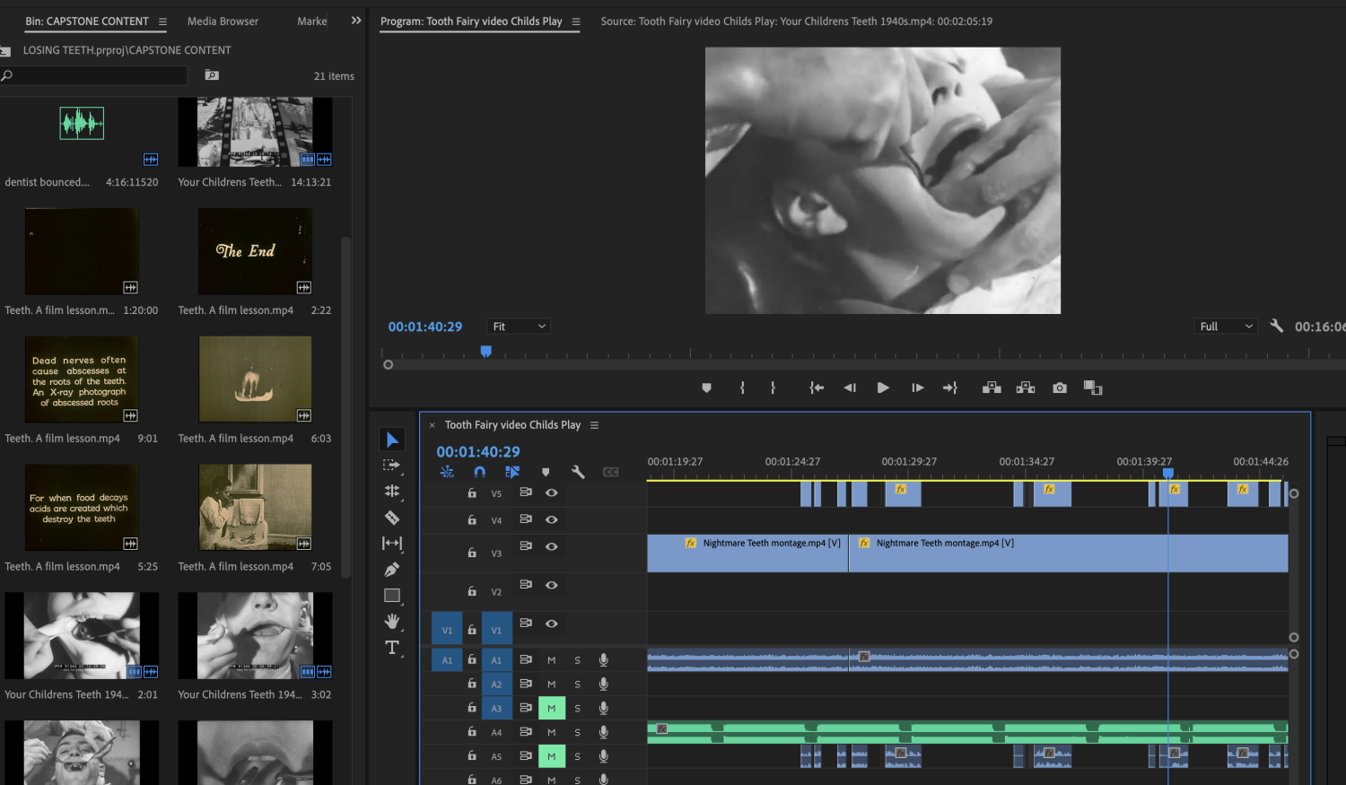 editing interface