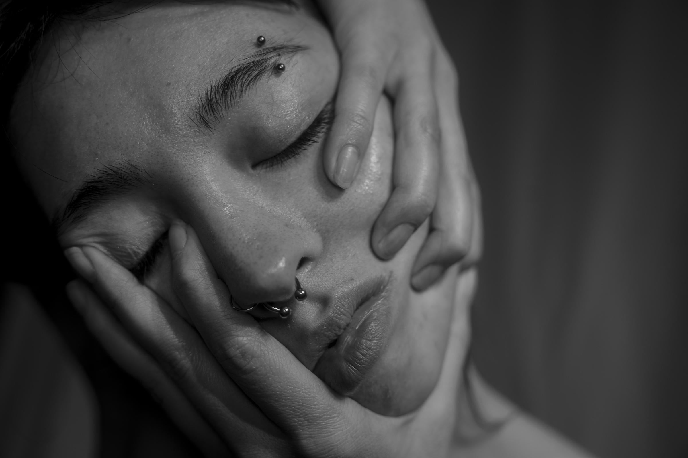 This image is leaning towards the first collage that visualizes the anguish and stress of feeling uncomfortable in your own body. I had moments in my childhood where I was so uncomfortable with myself, it was like I wanted to pull my face apart just like this image. This image was specifically one of my favorites to physically manipulate in collage.