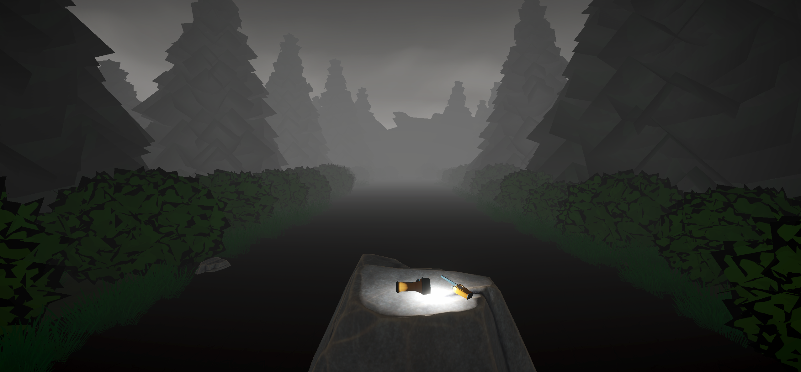 s a long narrow path surrounded by fog but within the fog a figure lies still watching and waiting.