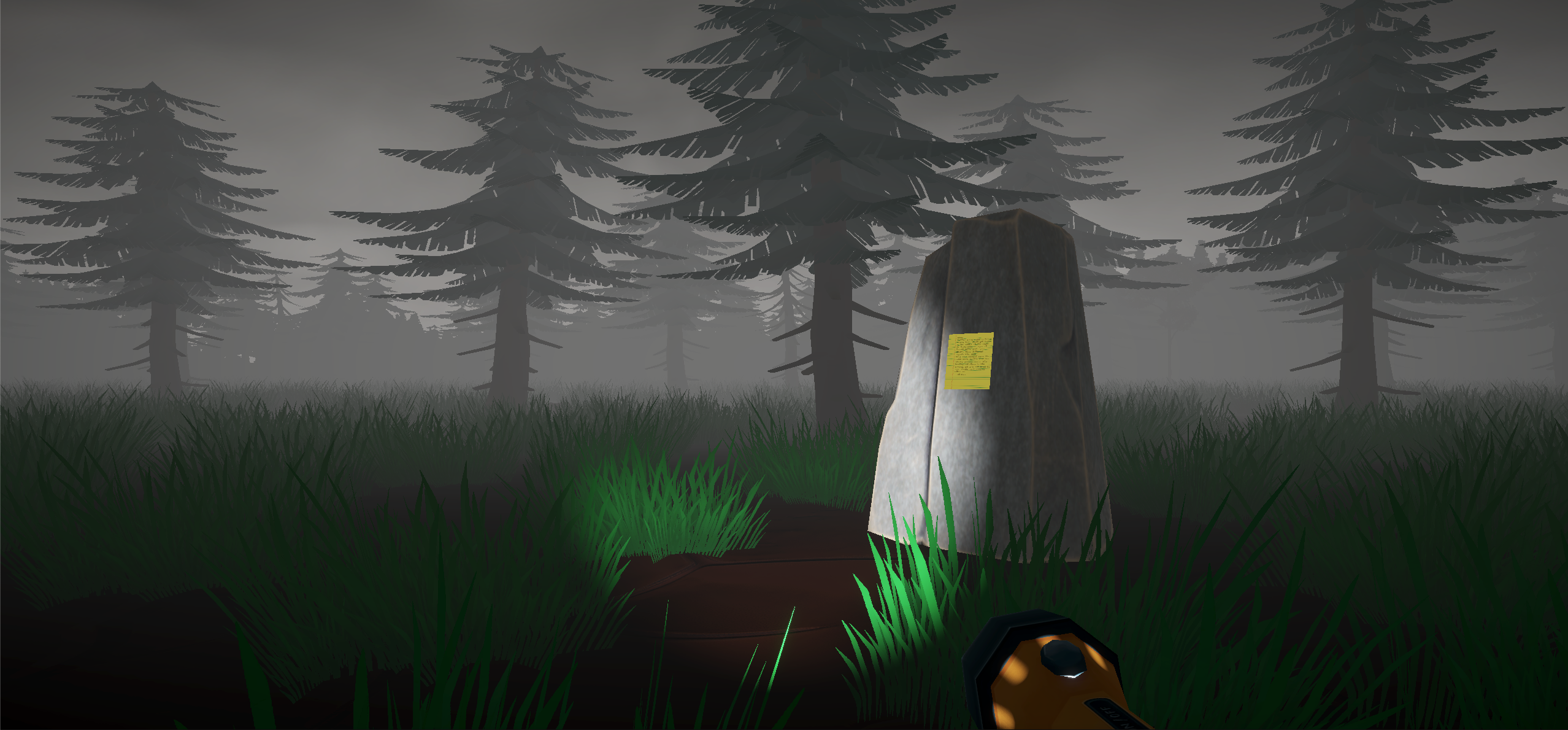 Is a there is a note attached to a rock in the middle of the woods left by one of the park rangers.