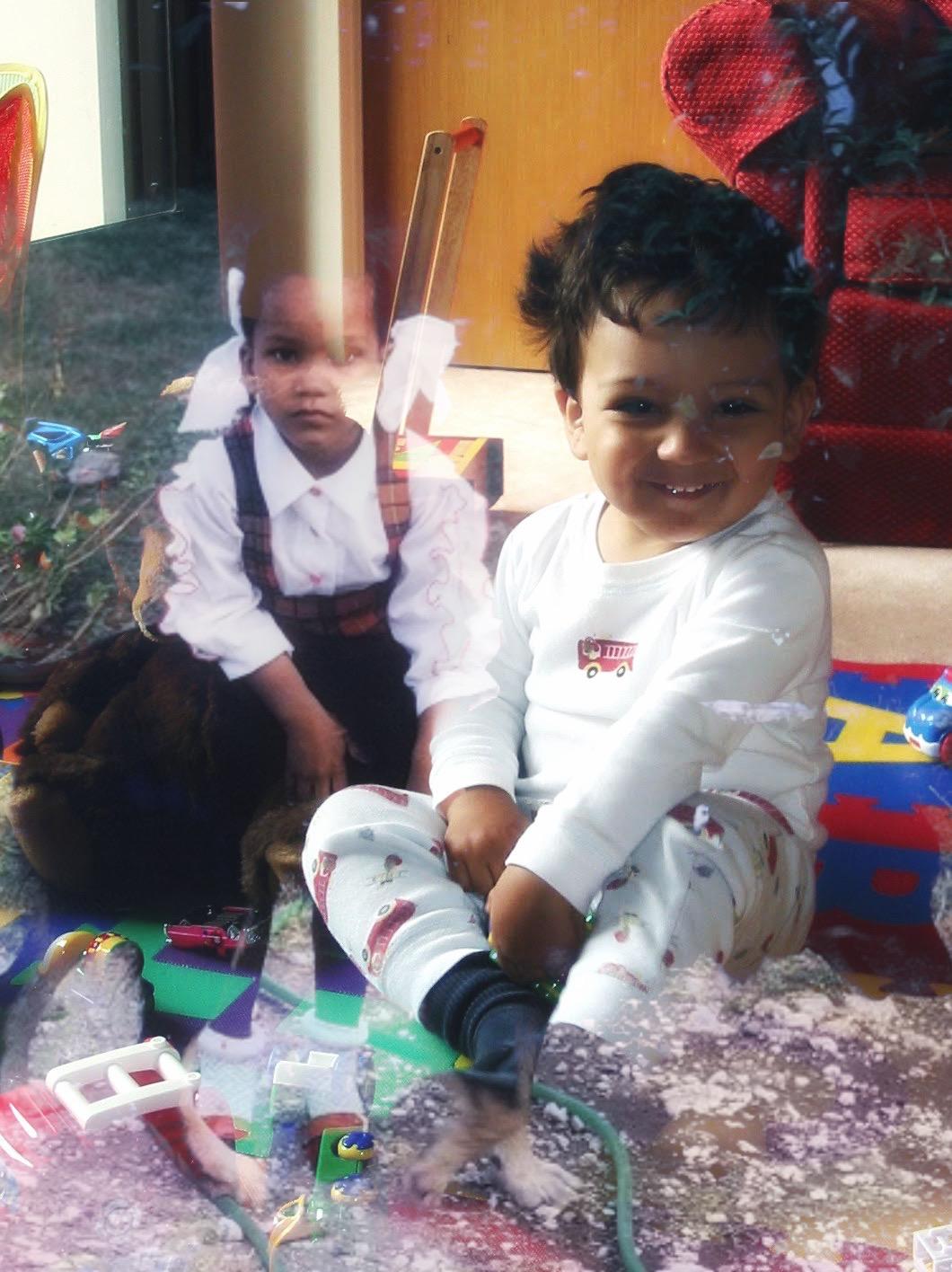 image of a child superimposed with another child
