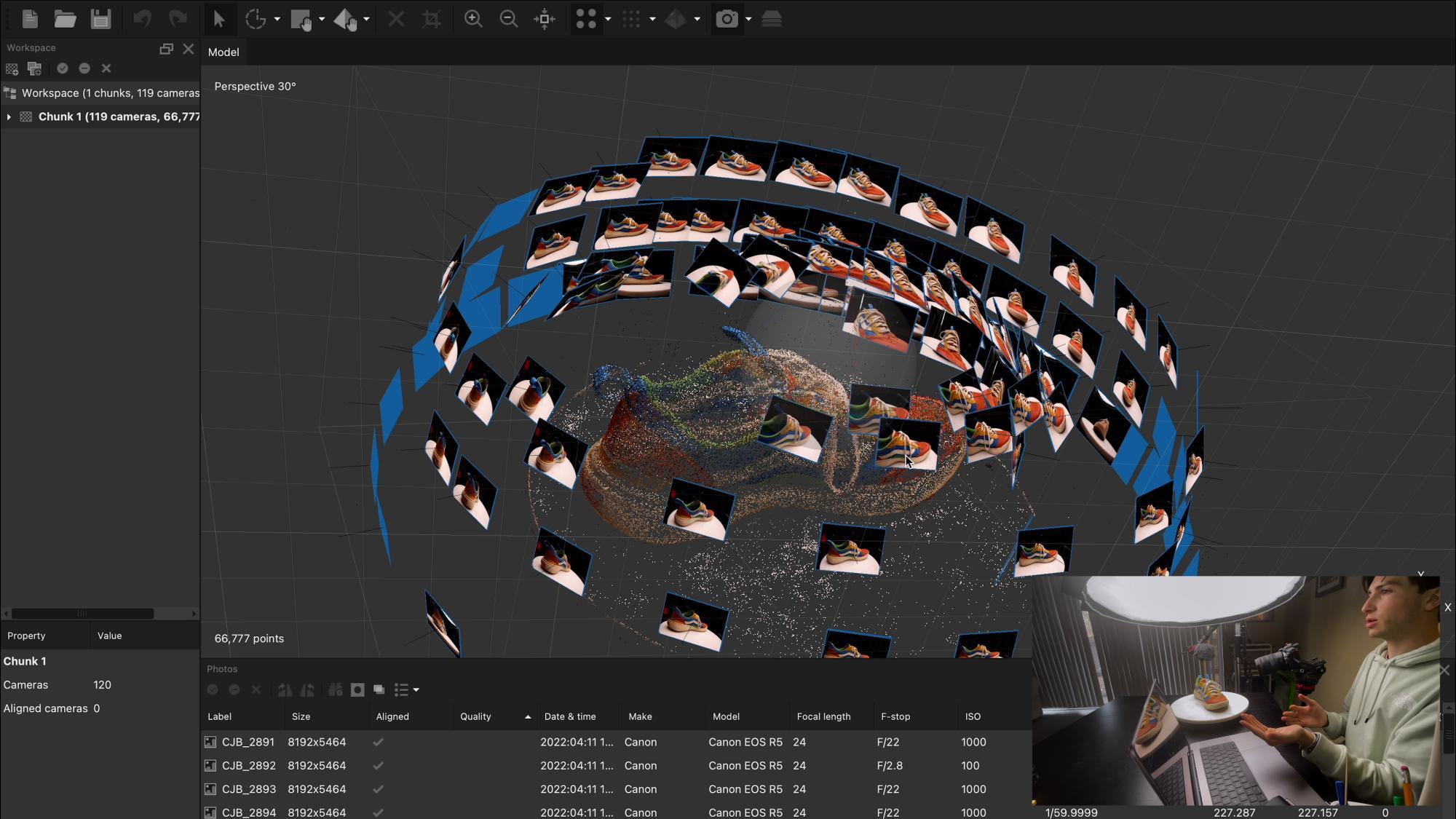 3D shoe model with images encircling it