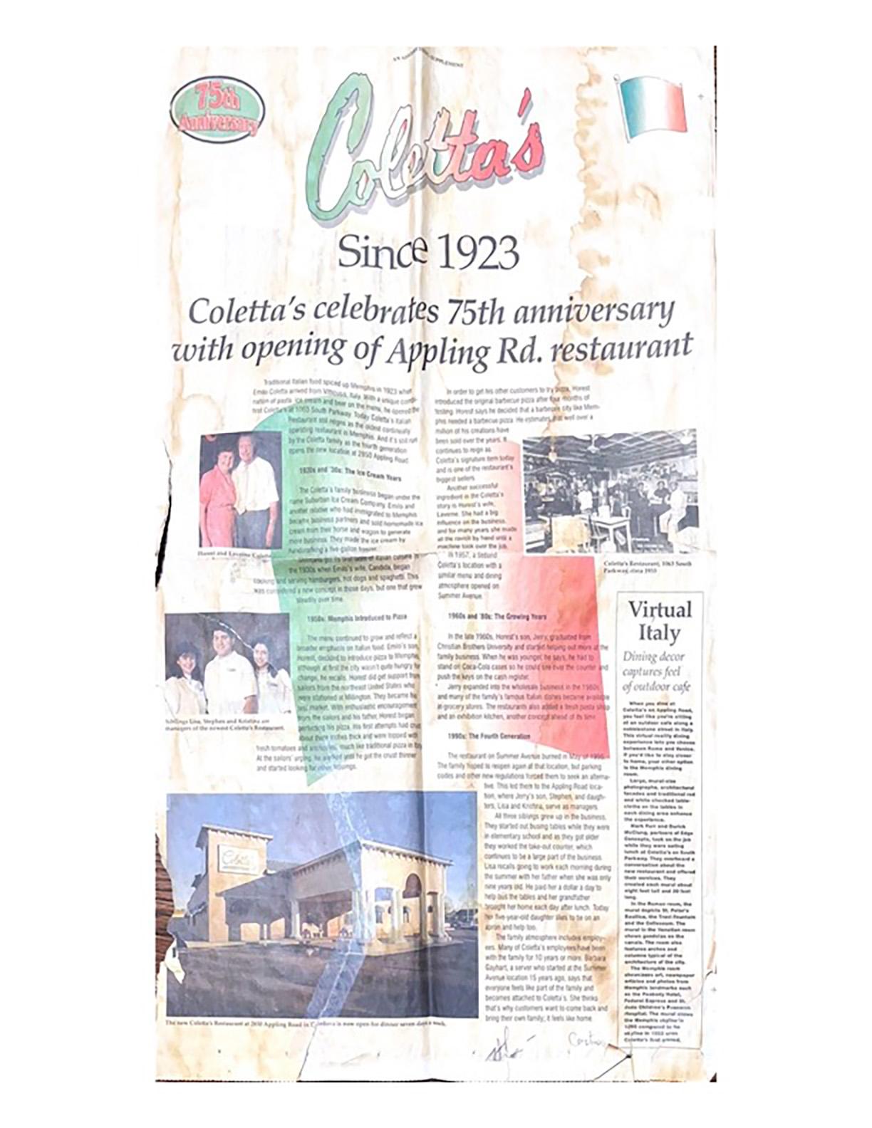 newspaper clipping with italian flag
