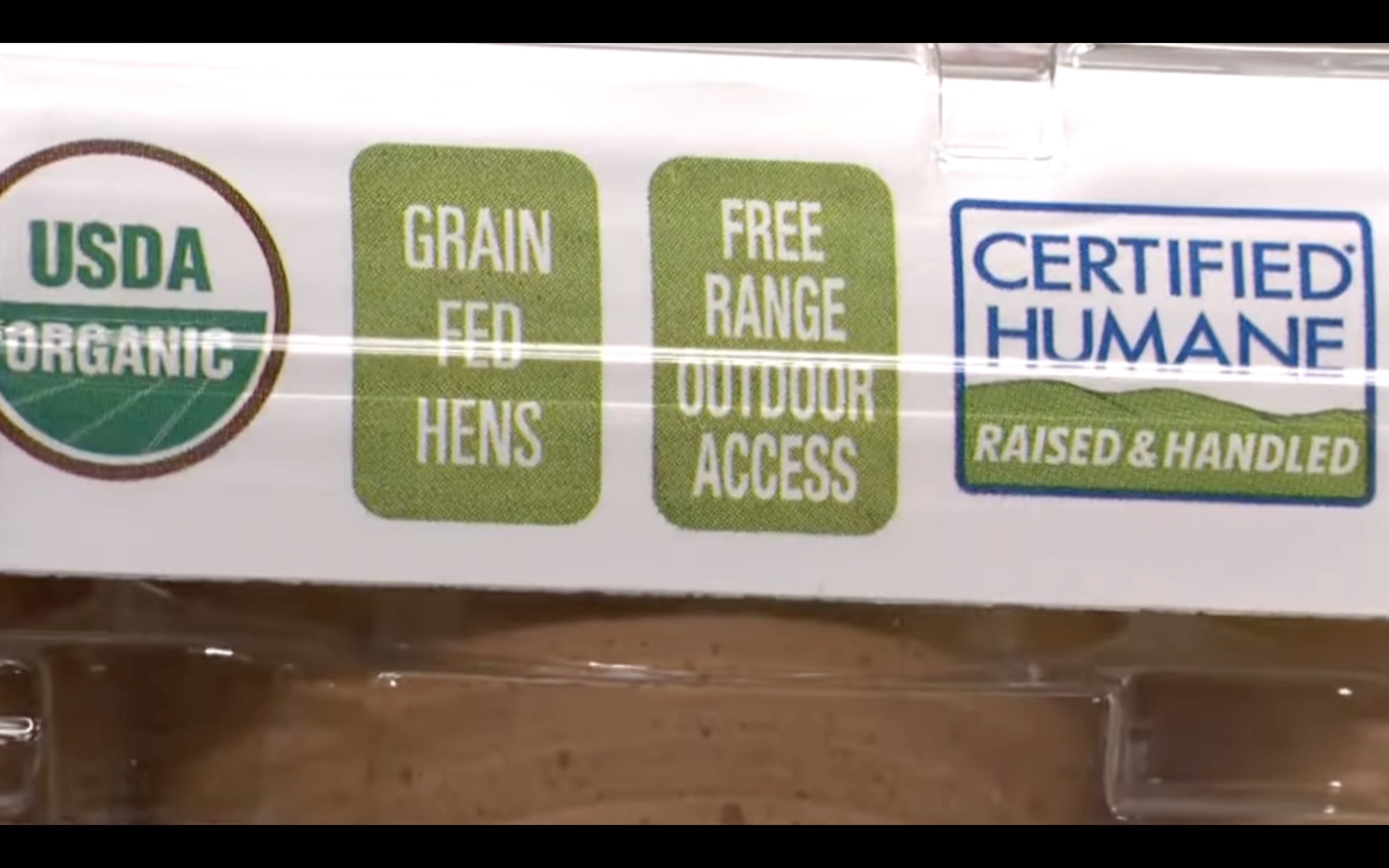 organic food labels at a grocery store