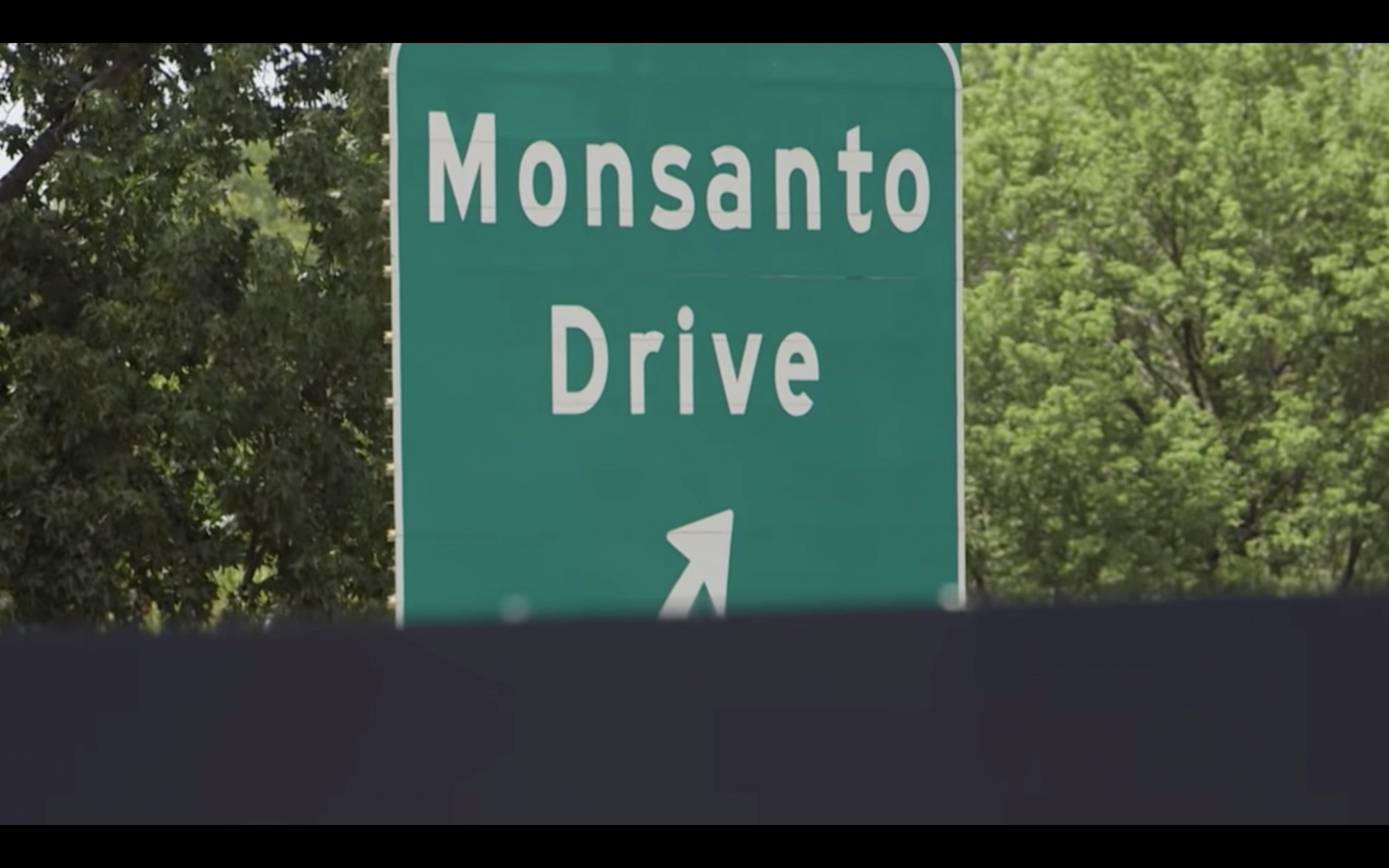 street sign reading "Monsanto Drive"
