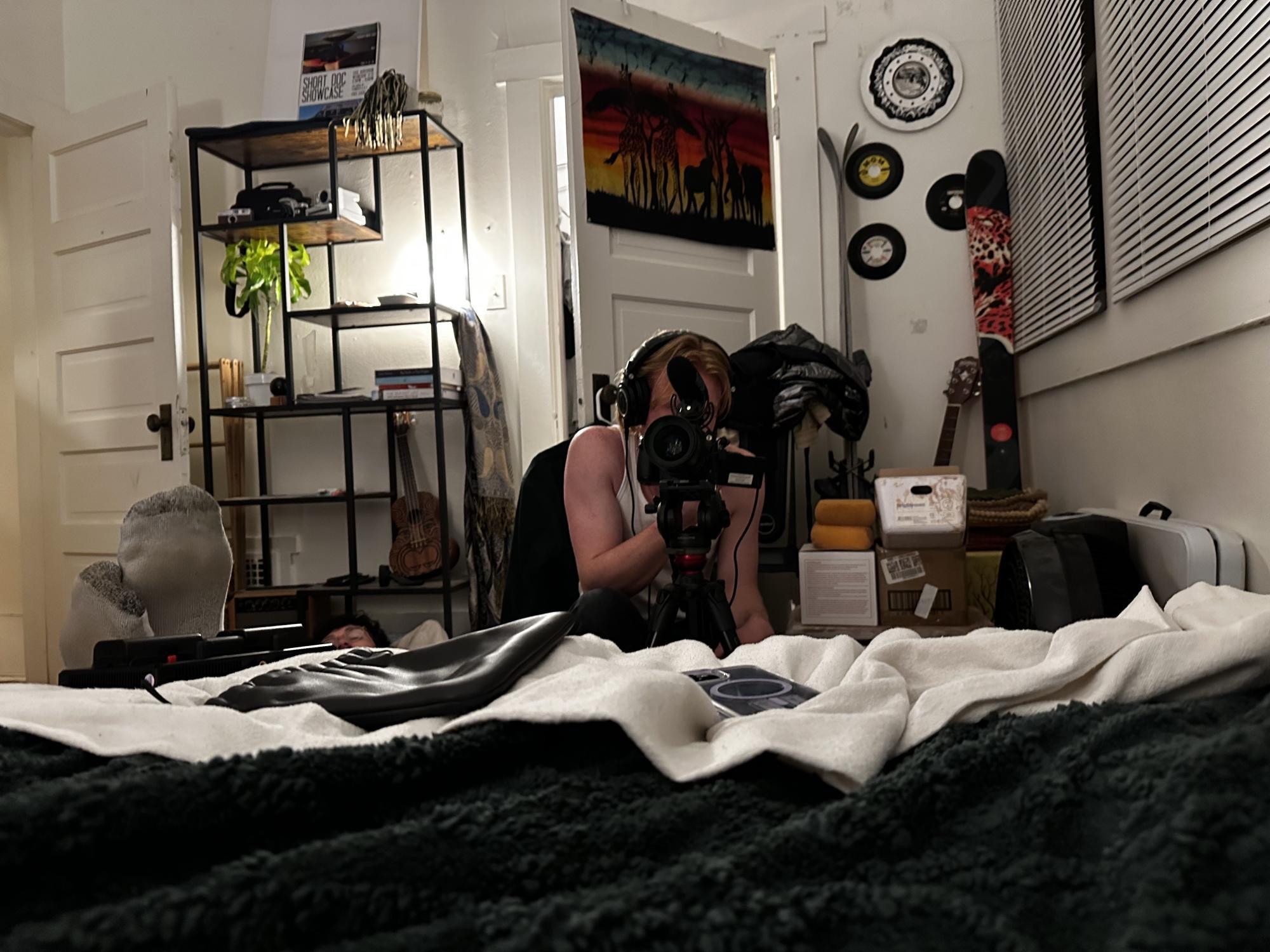 Behind the scenes, Logan workshopping his performance