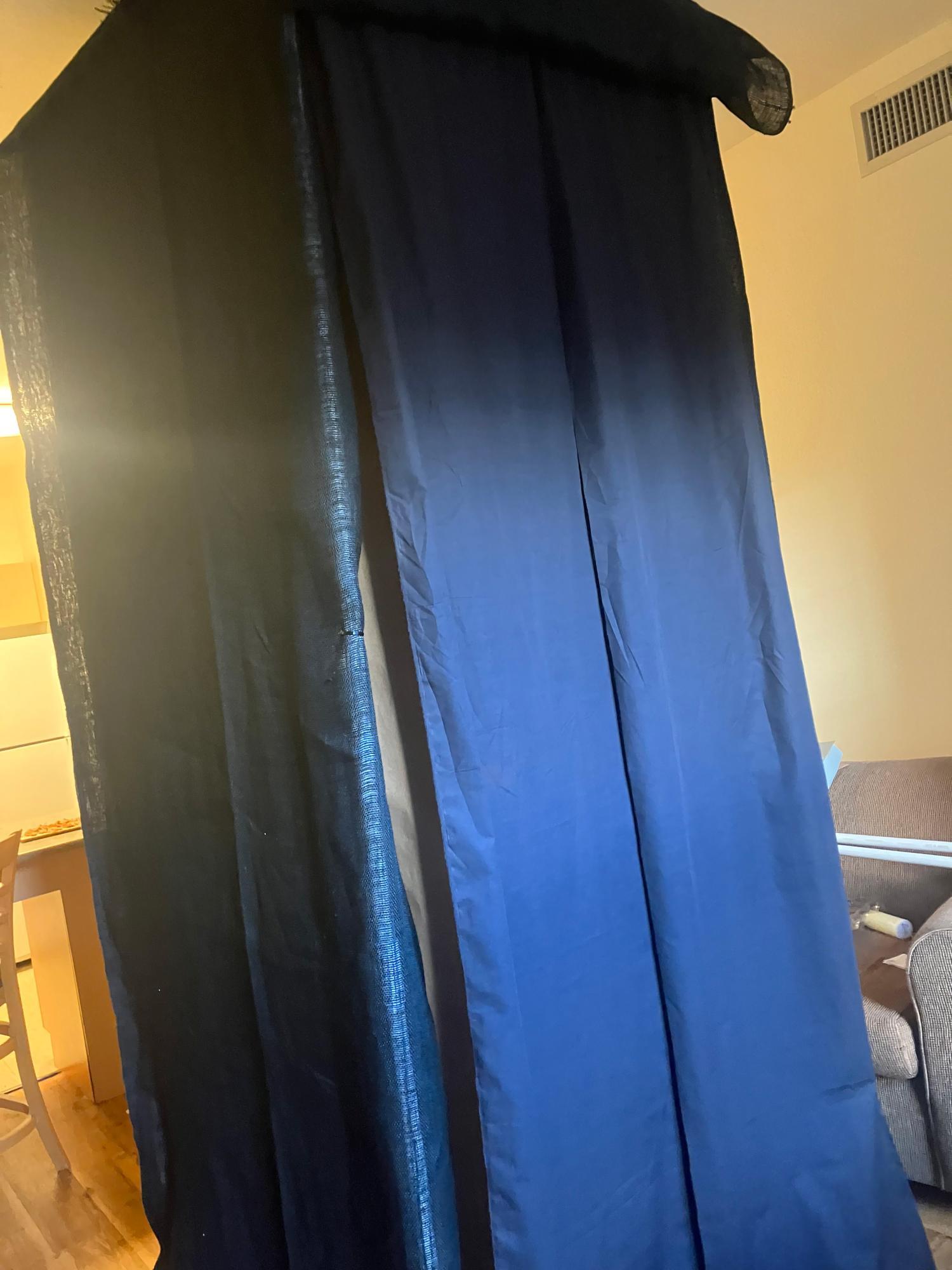 a black curtain