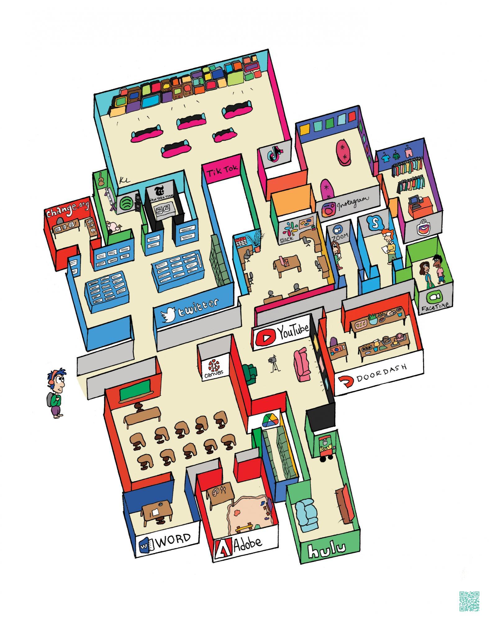 Comic art of a maze