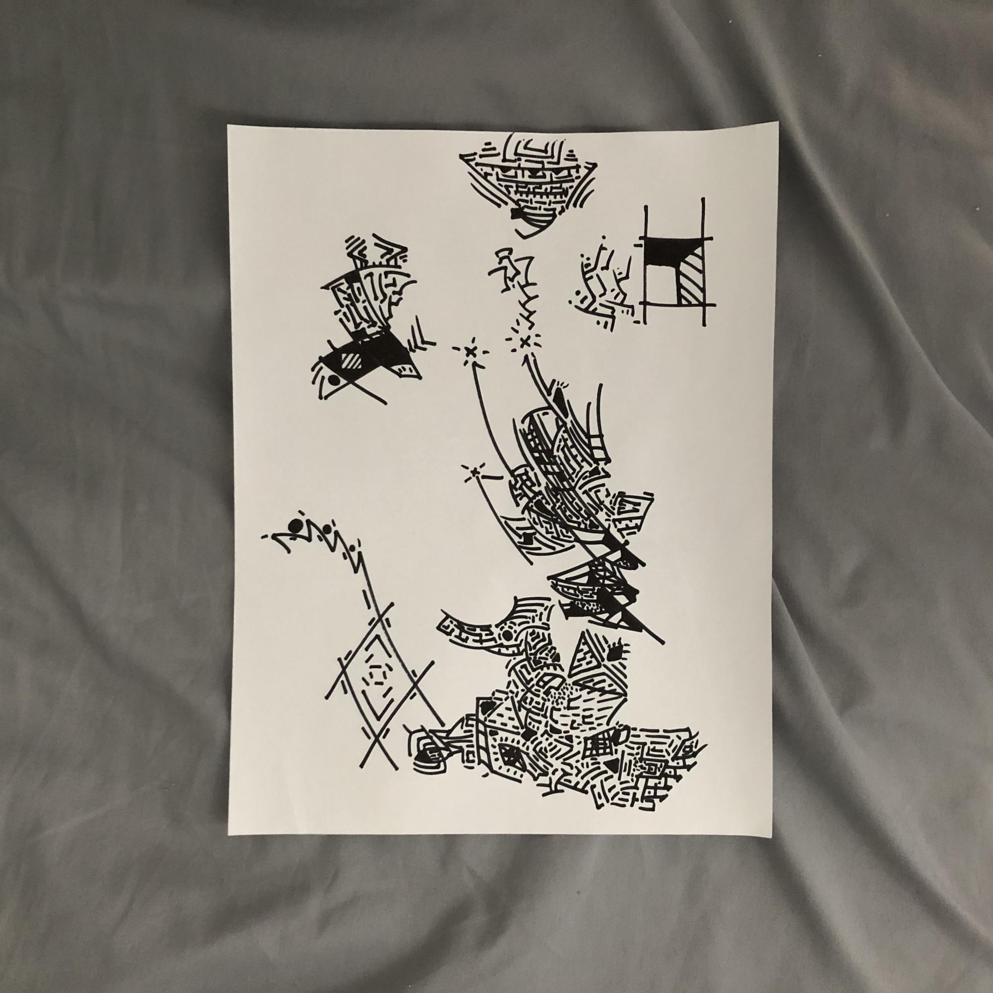 Drawing laying on a bed