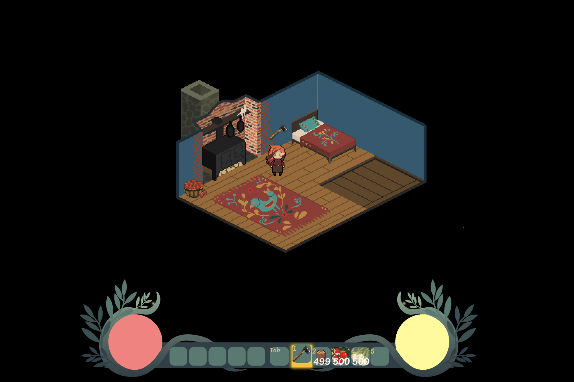 game interface of inside house
