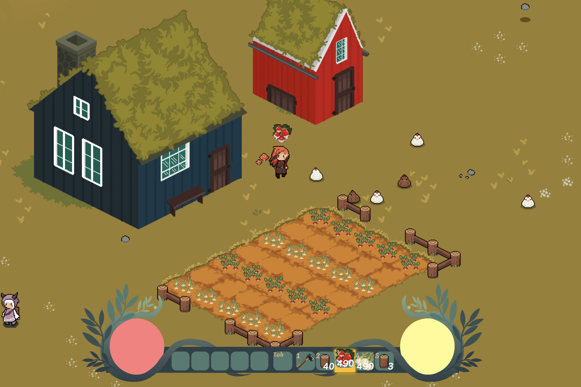 game interface of outside house