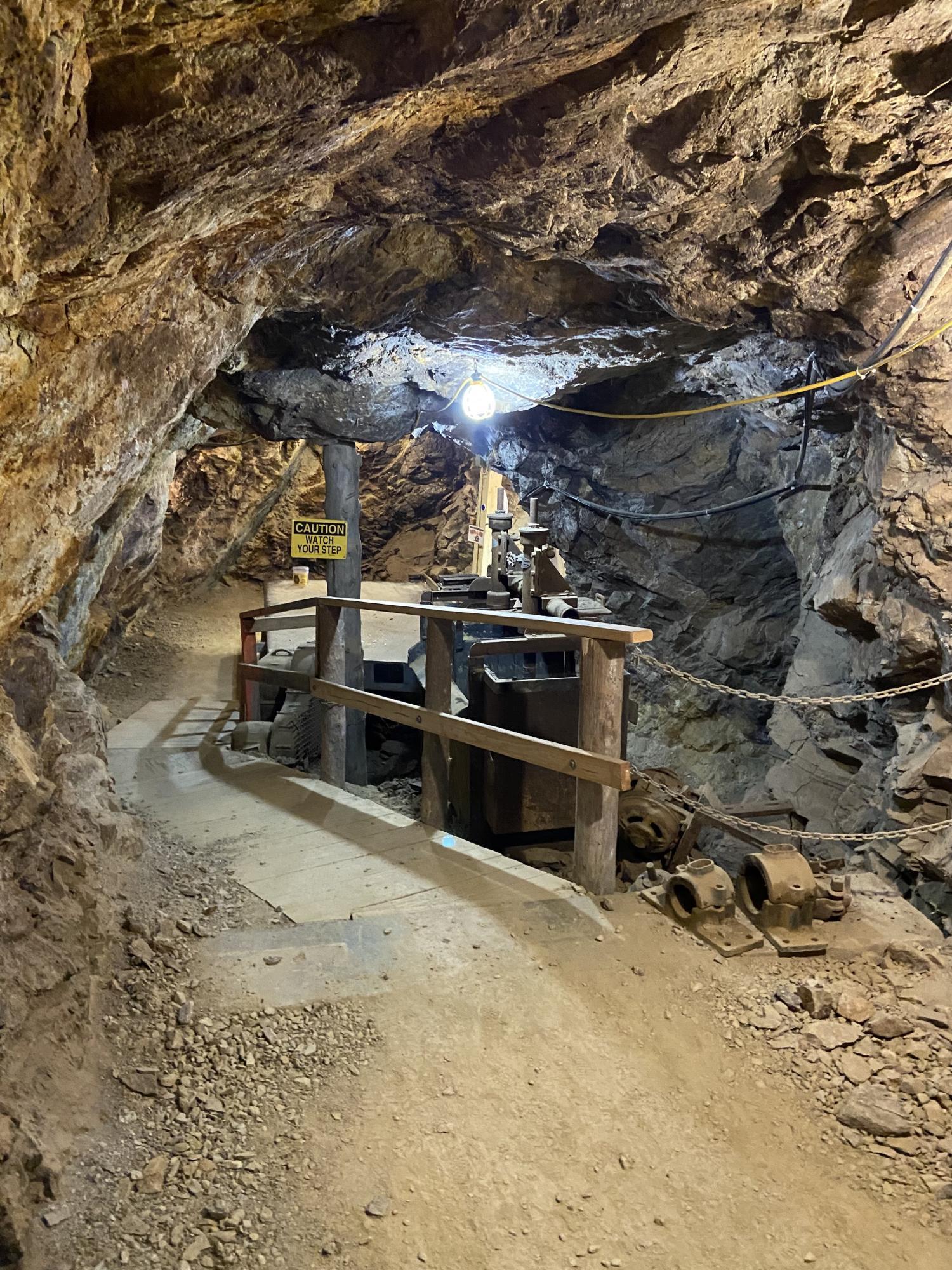 Inside the Phoenix Gold mine, where mining instruments stand